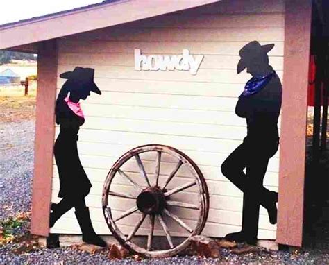 sheet metal silhouettes|metal cowboy and cowgirl silhouettes.